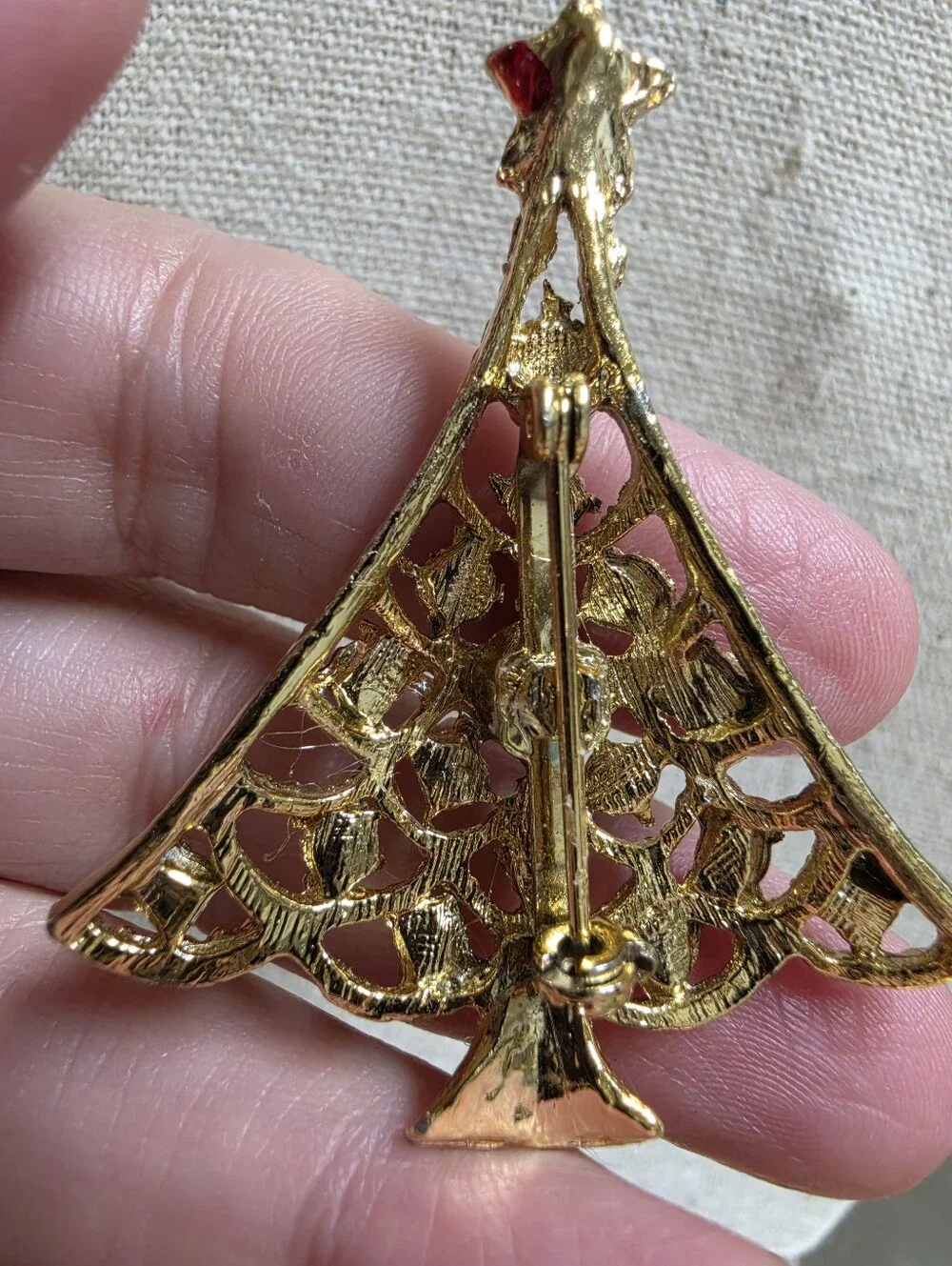 Vintage Christmas Tree Brooch